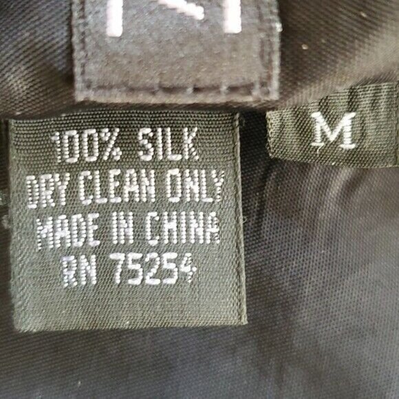 ann May Vintage Striped Lined Open Front Blazer Jacket Medium 100% Woven Silk - Picture 9 of 11